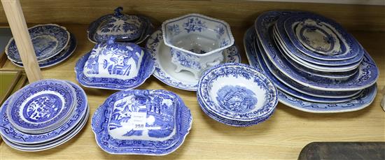 A collection of blue and white wares 56cm